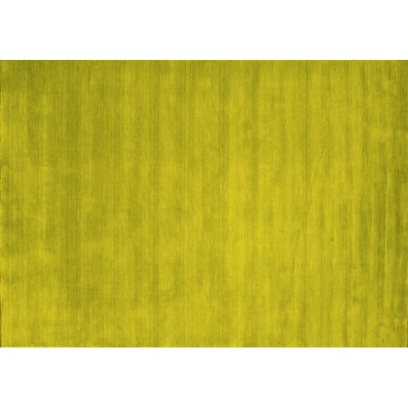 Ahgly Company Machine Washable Indoor Rectangle Abstract Yellow Contemporary Area Rugs, 4' x 6'