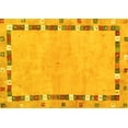 thumbnail image 1 of Ahgly Company Machine Washable Indoor Rectangle Abstract Yellow Contemporary Area Rugs, 5' x 7', 1 of 4