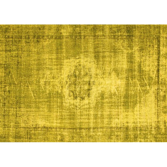 Ahgly Company Machine Washable Indoor Rectangle Abstract Yellow Contemporary Area Rugs, 6' x 9'