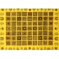 thumbnail image 1 of Ahgly Company Machine Washable Indoor Rectangle Abstract Yellow Modern Area Rugs, 2' x 4', 1 of 4
