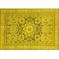 thumbnail image 1 of Ahgly Company Machine Washable Indoor Rectangle Abstract Yellow Modern Area Rugs, 4' x 6', 1 of 4