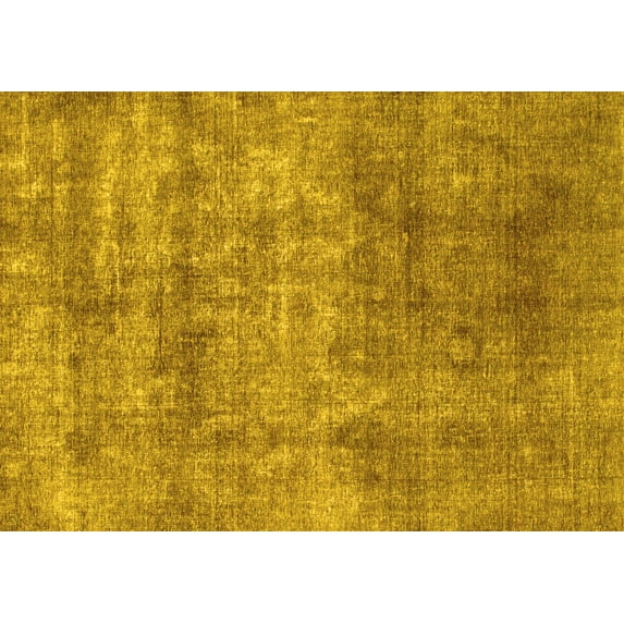 Ahgly Company Machine Washable Indoor Rectangle Abstract Yellow Modern Area Rugs, 5' x 8'