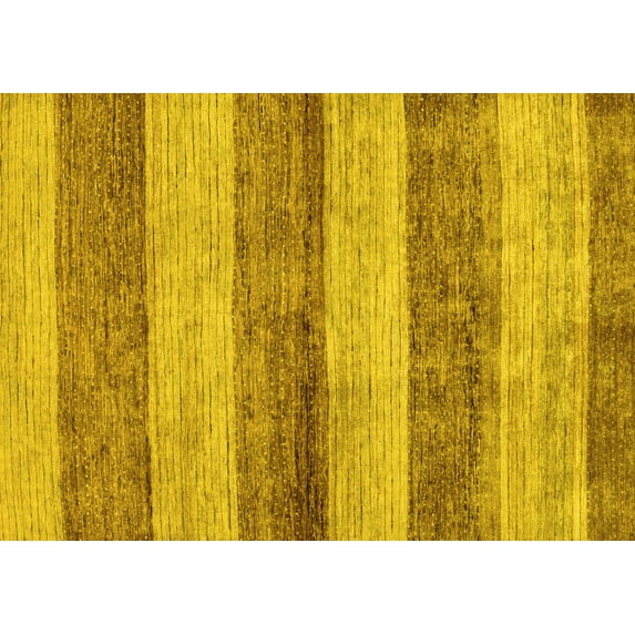 Ahgly Company Machine Washable Indoor Rectangle Abstract Yellow Modern Area Rugs, 7' x 10'