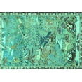 thumbnail image 1 of Ahgly Company Machine Washable Indoor Rectangle Animal Turquoise Blue Traditional Area Rugs, 2' x 3', 1 of 4