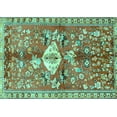 thumbnail image 1 of Ahgly Company Machine Washable Indoor Rectangle Animal Turquoise Blue Traditional Area Rugs, 2' x 3', 1 of 4