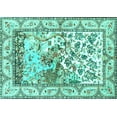 thumbnail image 1 of Ahgly Company Machine Washable Indoor Rectangle Animal Turquoise Blue Traditional Area Rugs, 2' x 5', 1 of 4