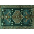 thumbnail image 1 of Ahgly Company Machine Washable Indoor Rectangle Animal Turquoise Blue Traditional Area Rugs, 2' x 5', 1 of 4