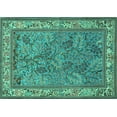 thumbnail image 1 of Ahgly Company Machine Washable Indoor Rectangle Animal Turquoise Blue Traditional Area Rugs, 6' x 9', 1 of 4
