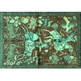 thumbnail image 1 of Ahgly Company Machine Washable Indoor Rectangle Animal Turquoise Blue Traditional Area Rugs, 7' x 10', 1 of 4