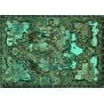 thumbnail image 1 of Ahgly Company Machine Washable Indoor Rectangle Animal Turquoise Blue Traditional Area Rugs, 7' x 10', 1 of 4
