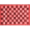 thumbnail image 1 of Ahgly Company Machine Washable Indoor Rectangle Checkered Red Modern Area Rugs, 2' x 4', 1 of 4