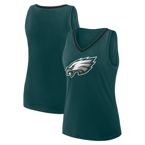Women's Logo Athletic Green Philadelphia Eagles Stellar Win V-Neck Tank Top