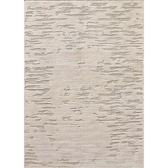 Ahgly Company Machine Washable Indoor Rectangle Industrial Modern Light French Beige Brown Area Rugs, 2' x 4'