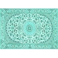 thumbnail image 1 of Ahgly Company Machine Washable Indoor Rectangle Medallion Turquoise Blue Traditional Area Rugs, 6' x 9', 1 of 4