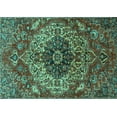 thumbnail image 1 of Ahgly Company Machine Washable Indoor Rectangle Medallion Turquoise Blue Traditional Area Rugs, 6' x 9', 1 of 4