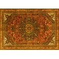 thumbnail image 1 of Ahgly Company Machine Washable Indoor Rectangle Medallion Yellow Traditional Area Rugs, 2' x 4', 1 of 4