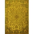 thumbnail image 1 of Ahgly Company Machine Washable Indoor Rectangle Medallion Yellow Traditional Area Rugs, 3' x 5', 1 of 4