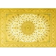 thumbnail image 1 of Ahgly Company Machine Washable Indoor Rectangle Medallion Yellow Traditional Area Rugs, 4' x 6', 1 of 4