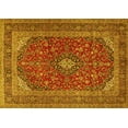 thumbnail image 1 of Ahgly Company Machine Washable Indoor Rectangle Medallion Yellow Traditional Area Rugs, 5' x 7', 1 of 4