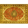 thumbnail image 1 of Ahgly Company Machine Washable Indoor Rectangle Medallion Yellow Traditional Area Rugs, 8' x 10', 1 of 4