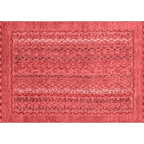Ahgly Company Machine Washable Indoor Rectangle Oriental Red Modern Area Rugs, 4' x 6'