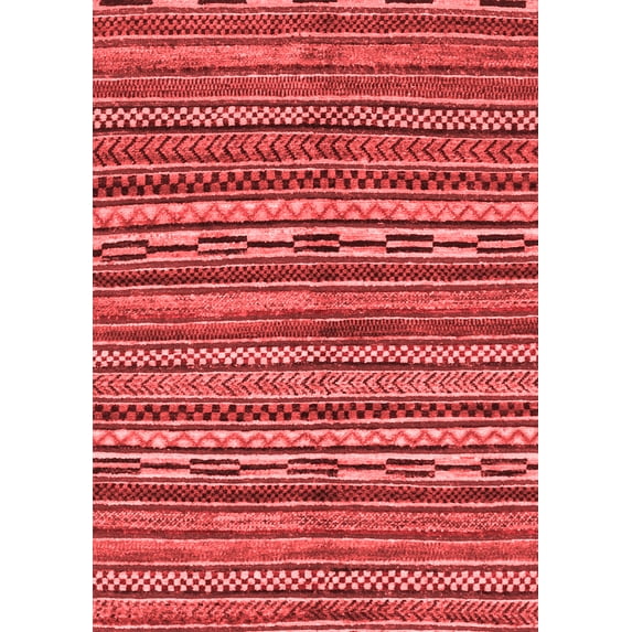 Ahgly Company Machine Washable Indoor Rectangle Oriental Red Modern Area Rugs, 8' x 10'