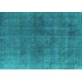 thumbnail image 1 of Ahgly Company Machine Washable Indoor Rectangle Oriental Turquoise Blue Industrial Area Rugs, 2' x 5', 1 of 4