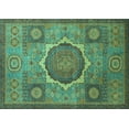 thumbnail image 1 of Ahgly Company Machine Washable Indoor Rectangle Oriental Turquoise Blue Modern Area Rugs, 4' x 6', 1 of 4