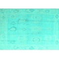 thumbnail image 1 of Ahgly Company Machine Washable Indoor Rectangle Oriental Turquoise Blue Traditional Area Rugs, 3' x 5', 1 of 4