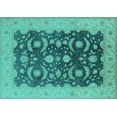 thumbnail image 1 of Ahgly Company Machine Washable Indoor Rectangle Oriental Turquoise Blue Traditional Area Rugs, 5' x 8', 1 of 4