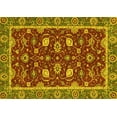 thumbnail image 1 of Ahgly Company Machine Washable Indoor Rectangle Oriental Yellow Modern Area Rugs, 7' x 9', 1 of 4