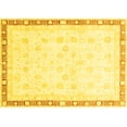 thumbnail image 1 of Ahgly Company Machine Washable Indoor Rectangle Oriental Yellow Traditional Area Rugs, 5' x 7', 1 of 4