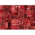 thumbnail image 1 of Ahgly Company Machine Washable Indoor Rectangle Patchwork Red Transitional Area Rugs, 8' x 12', 1 of 4