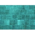 thumbnail image 1 of Ahgly Company Machine Washable Indoor Rectangle Patchwork Turquoise Blue Transitional Area Rugs, 5' x 8', 1 of 4