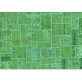 thumbnail image 1 of Ahgly Company Machine Washable Indoor Rectangle Patchwork Turquoise Blue Transitional Area Rugs, 6' x 9', 1 of 4