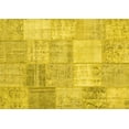 thumbnail image 1 of Ahgly Company Machine Washable Indoor Rectangle Patchwork Yellow Transitional Area Rugs, 5' x 7', 1 of 4