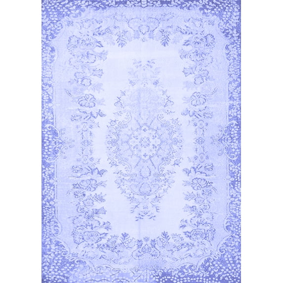Ahgly Company Machine Washable Indoor Rectangle Persian Blue Traditional Area Rugs, 2' x 4'