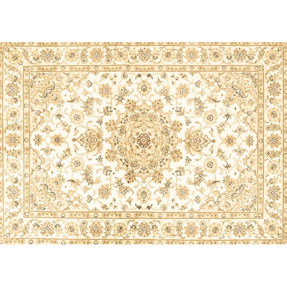 Ahgly Company Machine Washable Indoor Rectangle Persian Brown Traditional Area Rugs, 5' x 7'