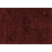 Ahgly Company Machine Washable Indoor Rectangle Persian Red Bohemian Area Rugs, 5' x 7'