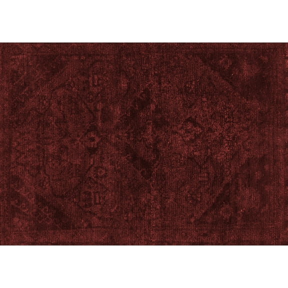 Ahgly Company Machine Washable Indoor Rectangle Persian Red Bohemian Area Rugs, 5' x 7'