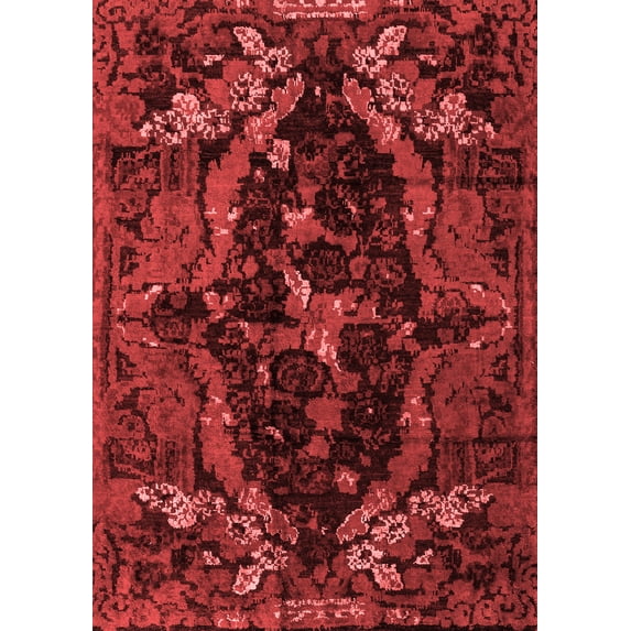 Ahgly Company Machine Washable Indoor Rectangle Persian Red Bohemian Area Rugs, 6' x 9'