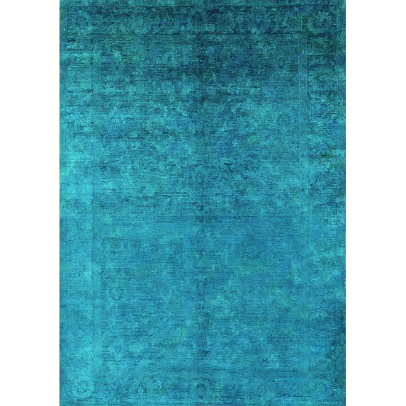 Ahgly Company Machine Washable Indoor Rectangle Persian Turquoise Blue Bohemian Area Rugs, 2' x 3'