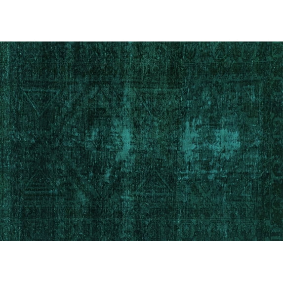 Ahgly Company Machine Washable Indoor Rectangle Persian Turquoise Blue Bohemian Area Rugs, 2' x 5'