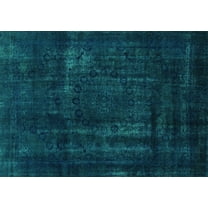 Ahgly Company Machine Washable Indoor Rectangle Persian Turquoise Blue Bohemian Area Rugs, 5' x 7'