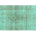 thumbnail image 1 of Ahgly Company Machine Washable Indoor Rectangle Persian Turquoise Blue Bohemian Area Rugs, 7' x 10', 1 of 4