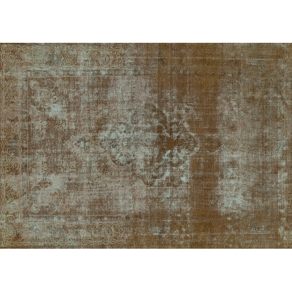 Ahgly Company Machine Washable Indoor Rectangle Persian Turquoise Blue Bohemian Area Rugs, 8' x 12'