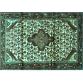 thumbnail image 1 of Ahgly Company Machine Washable Indoor Rectangle Persian Turquoise Blue Traditional Area Rugs, 2' x 4', 1 of 4