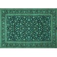 thumbnail image 1 of Ahgly Company Machine Washable Indoor Rectangle Persian Turquoise Blue Traditional Area Rugs, 2' x 4', 1 of 4