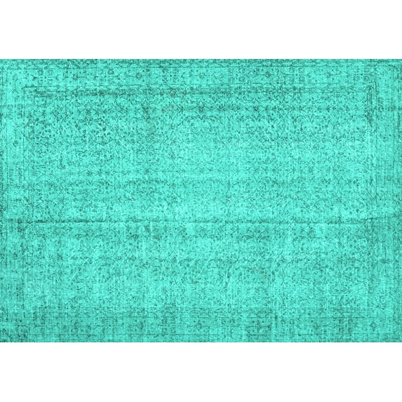 Ahgly Company Machine Washable Indoor Rectangle Persian Turquoise Blue Traditional Area Rugs, 2' x 4'