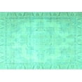 thumbnail image 1 of Ahgly Company Machine Washable Indoor Rectangle Persian Turquoise Blue Traditional Area Rugs, 2' x 4', 1 of 4